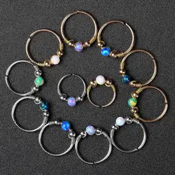 1pc Stainless Steel Fake Nose Septum Cheater Bead Nose Hoop Non Earrings Fashion Jewelry