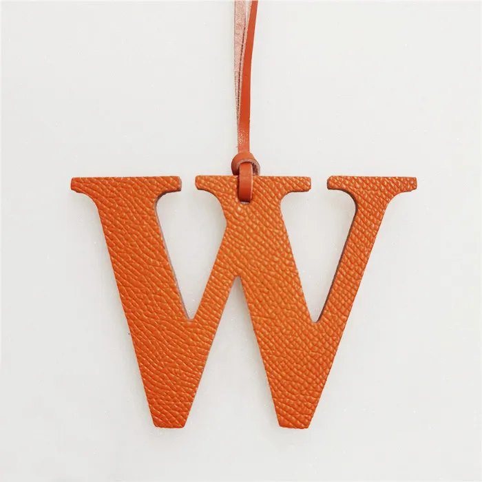 Leather English Letters Charm W Character Bag Pendant