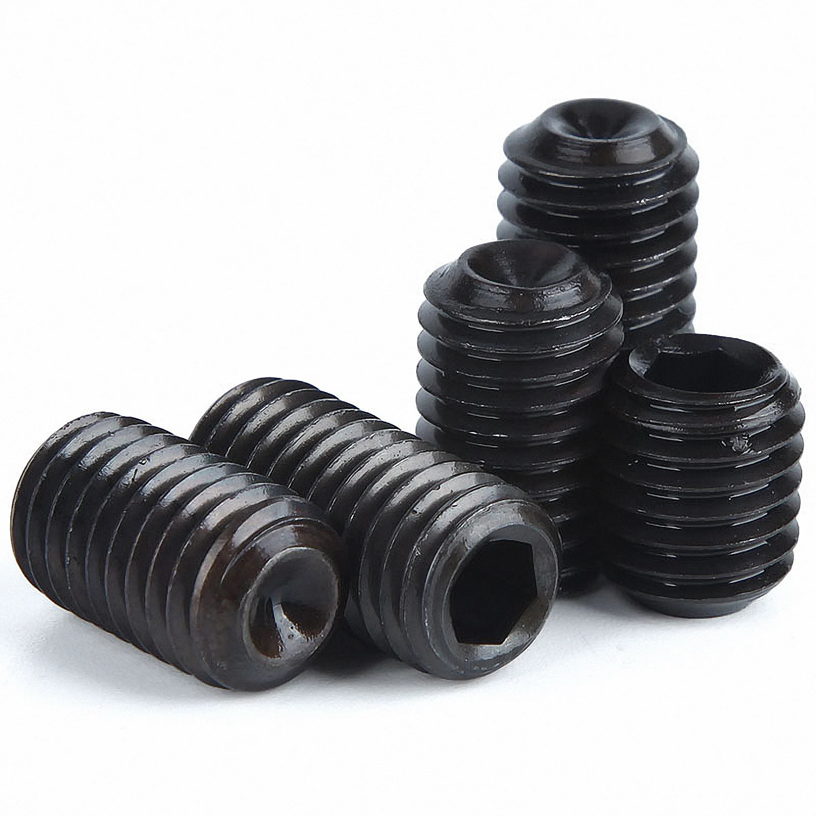 5 pces rosca fina m6 m8 m10 m12 hex soquete sextavado allen copa ponto grub parafuso parafuso parafuso parafuso preto de alta elasticidade 12.9 grau aço