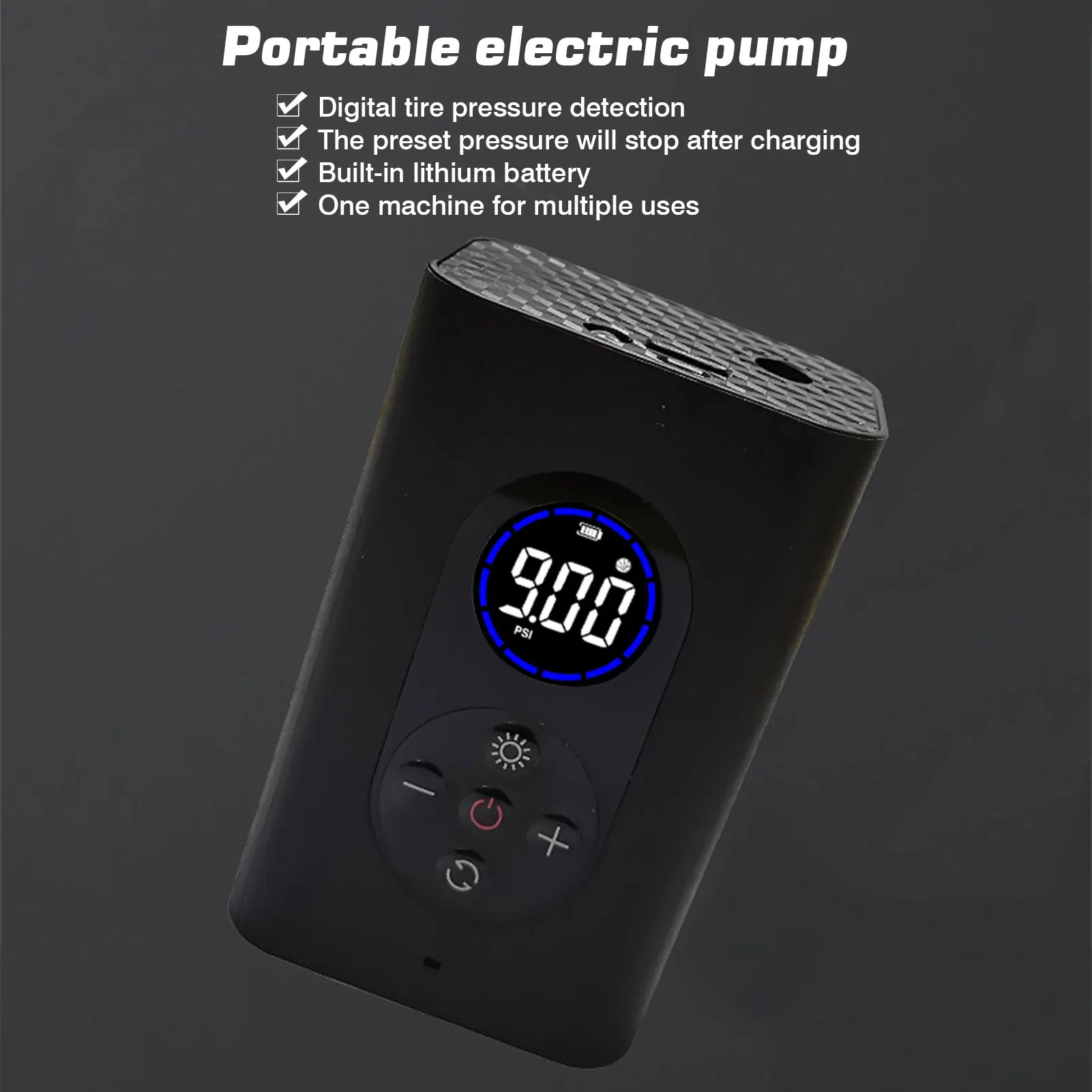 5V/2A 150PSI Rechargeable Car Air Compressor Portable USB LCD Digital Tire Iator Air Pump With LED Lights For Bicycle Balls