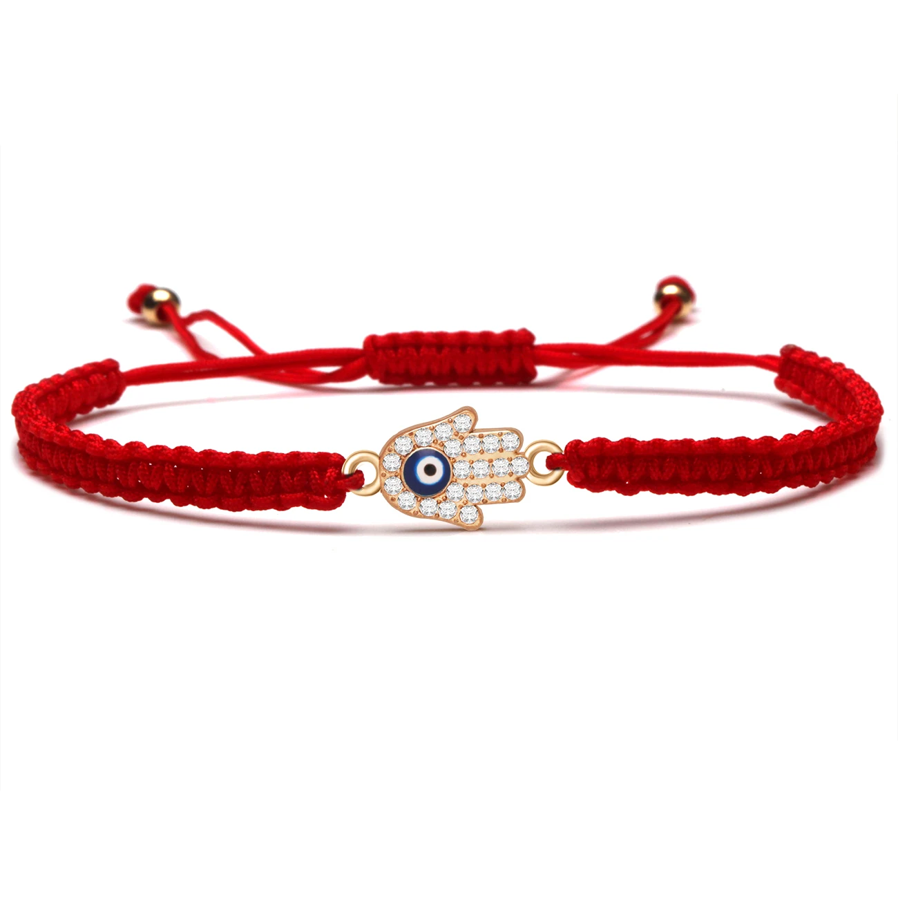 Zinc Alloy Hamsa Hand Red String Adjustable Bracelet Women Fatima Evil Eye Rope Handmade Tibetan Buddhist Lucky Knot Jewelry DIY