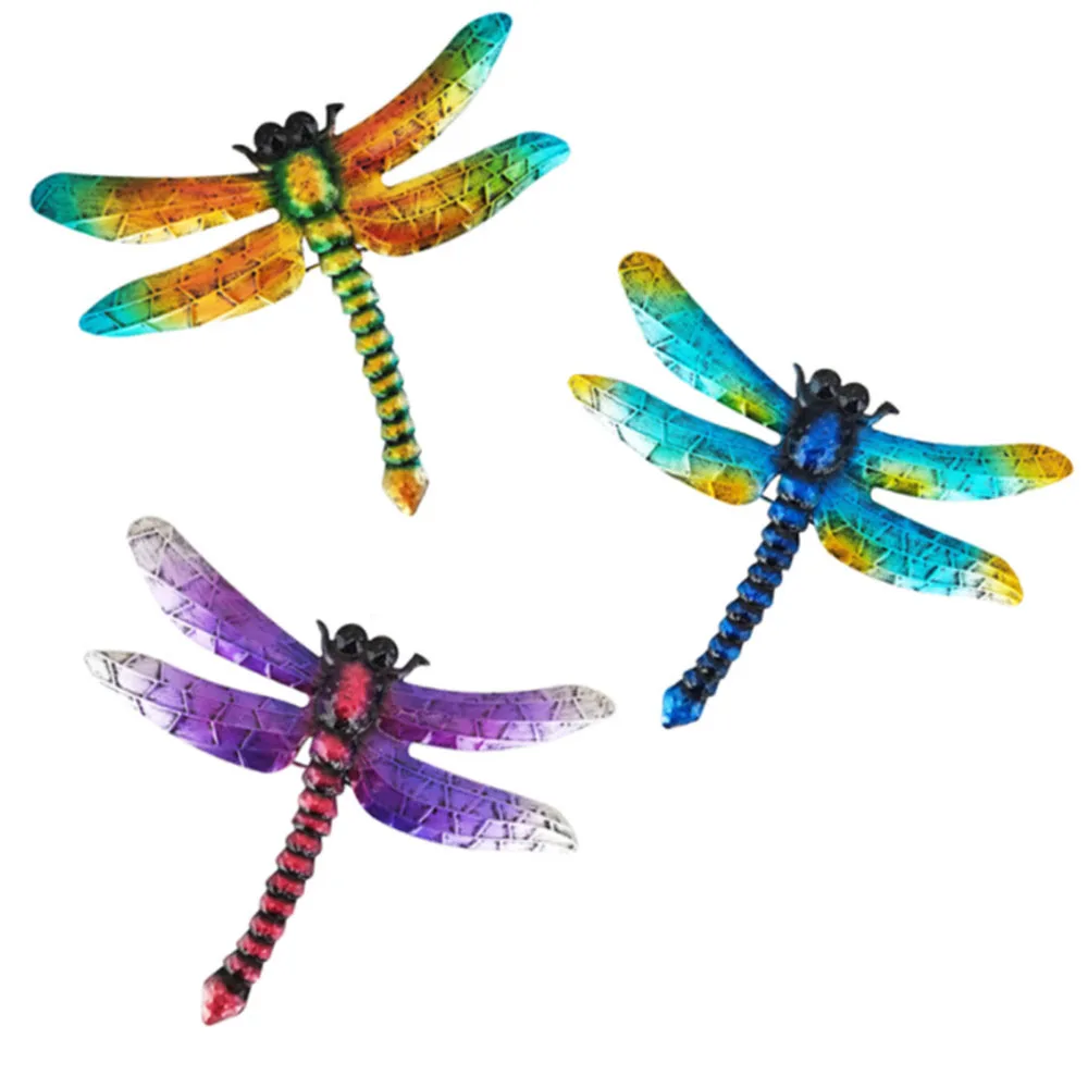 

Metal Dragonfly Wall Decor Outdoor Garden Fence Art Hanging Decorations for Living Room Bedroom