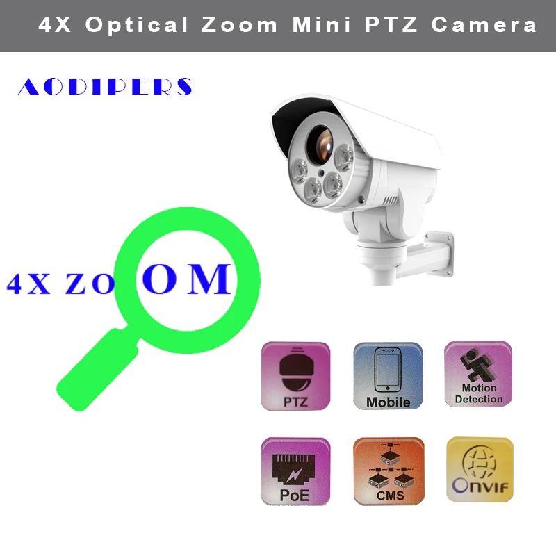 1080P Mini IP PTZ Camera outdoor supports Infrared onvif H.265 2.8-12mm Motorized Lens Speed Dome Camera for Security camera