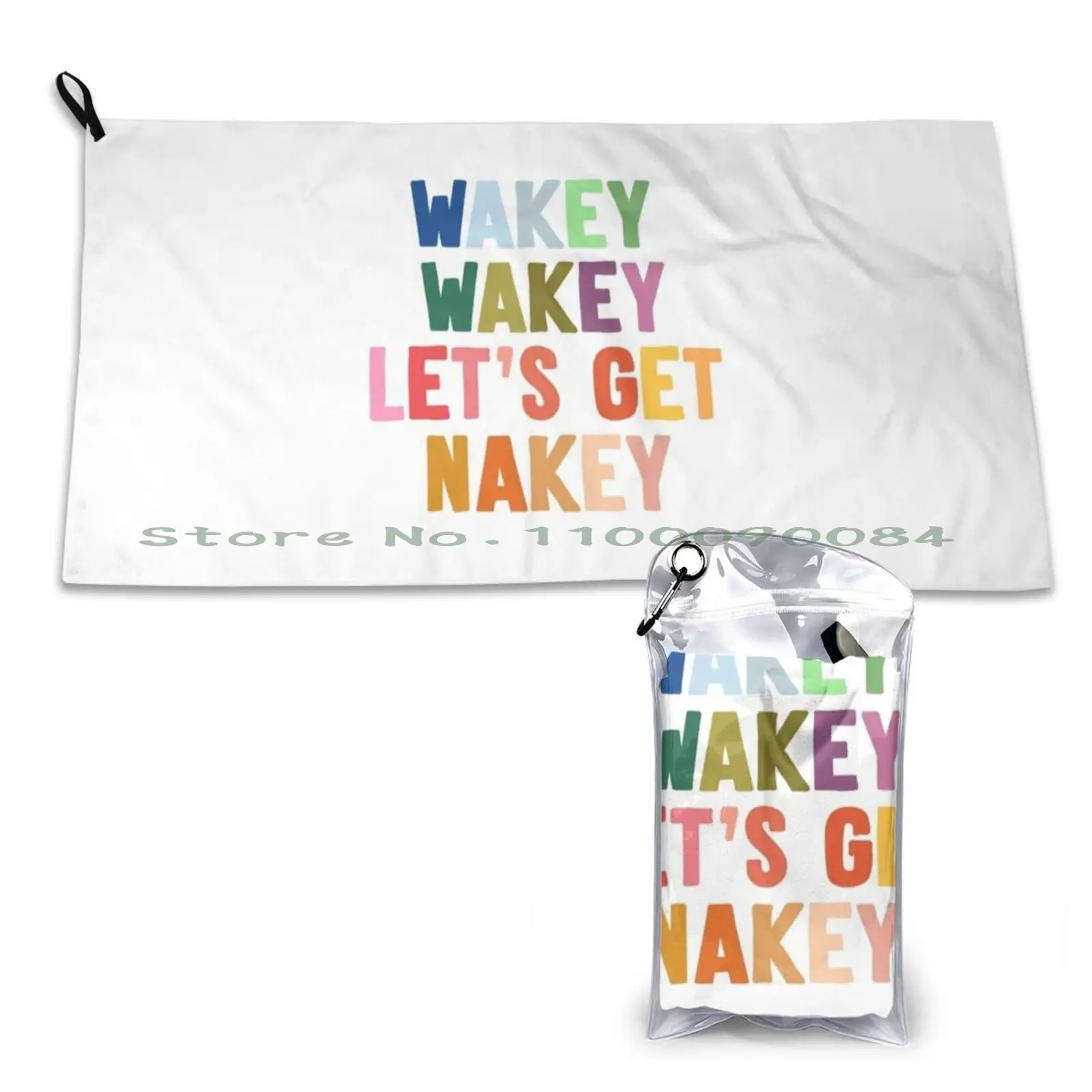 Wakey Wakey Let's Get Nakey Quick Dry Towel Gym Sports Bath Portable Get Shower Wake Up Morning Bathroom Wakey Wakey Lets Get