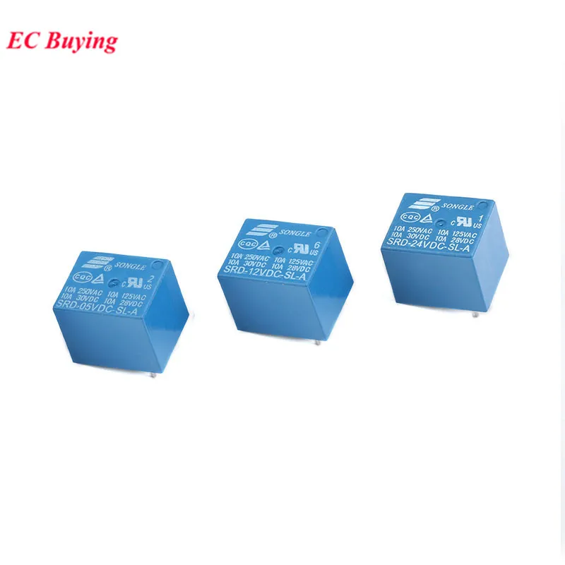 5pcs/lot Relays 10A SRD-05VDC-SL-B SRD-12VDC-SL-B SRD-24VDC-SL-B SRD-05VDC-SL-A SRD-12VDC-SL-A DC 5V 12V 24V 4Pin Power Relais