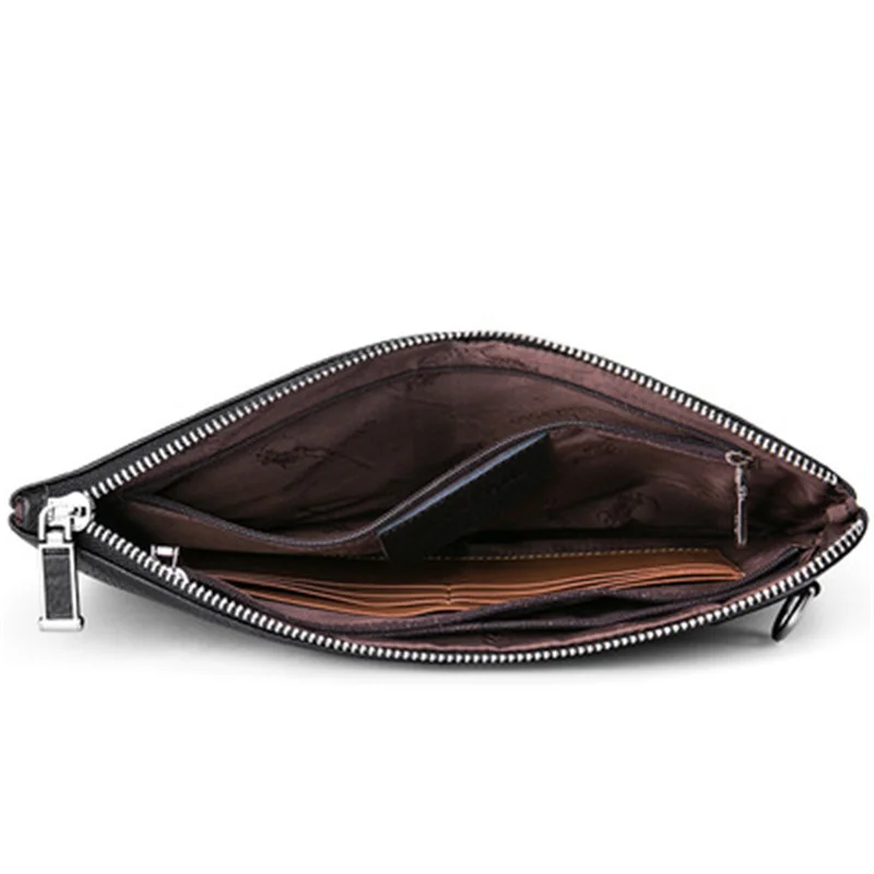 WILLIAMPOLO Men\'s Bag Clutch Bag Business Fashion Male Leather Purse Men\'s Wallets Large Capacity Handy Bags Phone IPAD Clutch