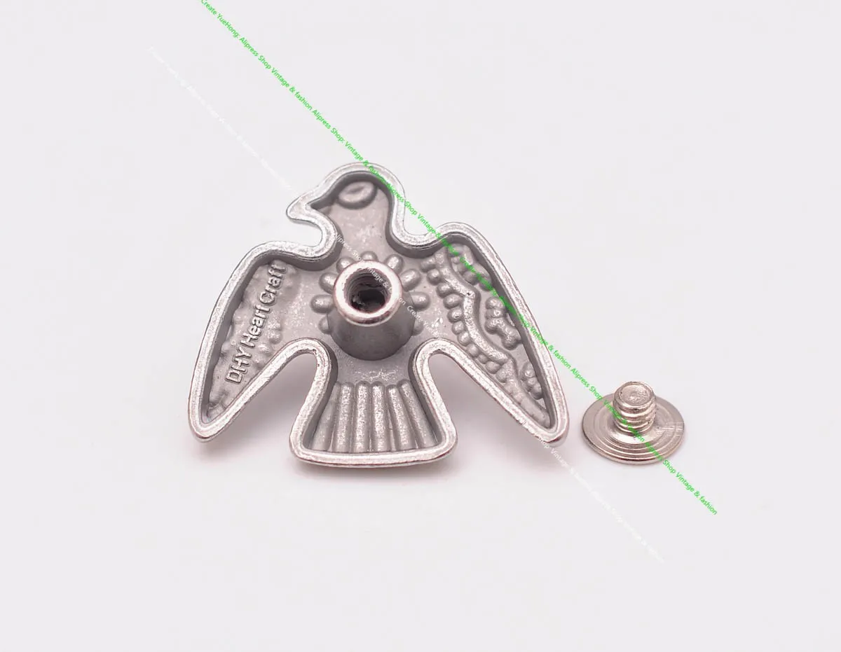 20 Stück 24*21mm Vintage Silber Original Ethno Südost Indische Kunst Sonne Donner Vögel Lederhandwerk Gürtel Schmuck Concho Screwback – Detail 22