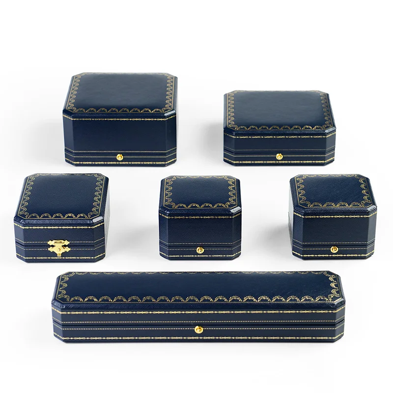 Oirlv Königsblaue Ringbox aus PU-Leder 10,5*8*4,5cm Schmuck-Organizer-Box für Verlobungs- und Hochzeitsschmuck Geschenkbox Schmuckringbox – Detail 11