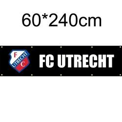 Holland FC Utrecht Flag Black 60x240cm Decoration Banner for Home and Garden