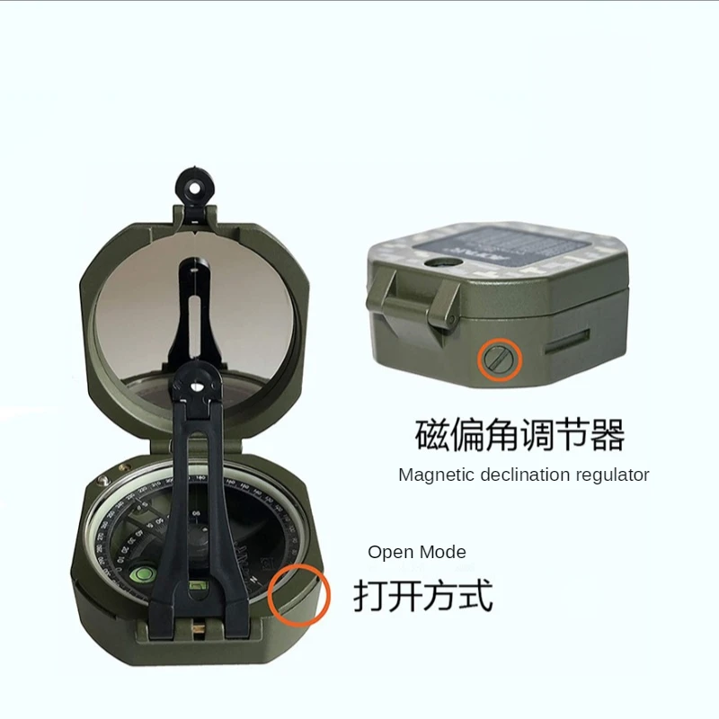 Geological Compass Exploration Compass High-precision M2 Zinc Alloy Metal Handheld Type Pointer Outdoor Camping