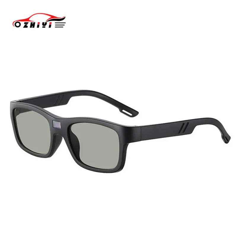 ZHIYI Black Vintage Men Women Chameleon Glasses LCD Smart Chip Photochromic Polarized Sunglasses Anti-Glare Glasses for Driving
