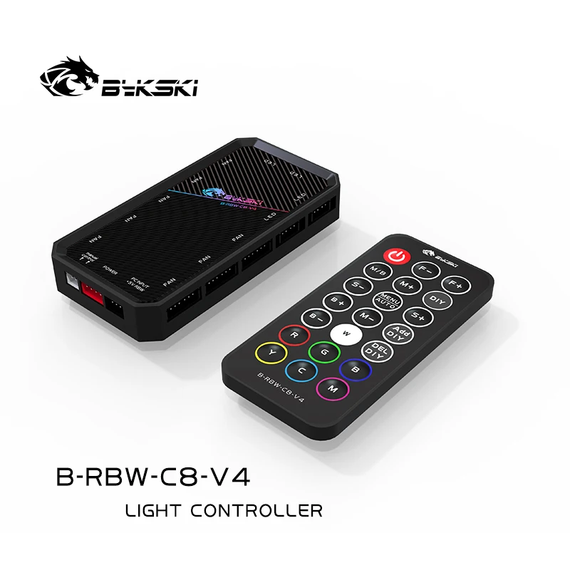 Bykski B-RGB-C8-V3 B-RBW-C8-V4 Lighting Controller for 12VRGB/5VRBW Standard/Sync Motherboard 8+4 interfaces System Control