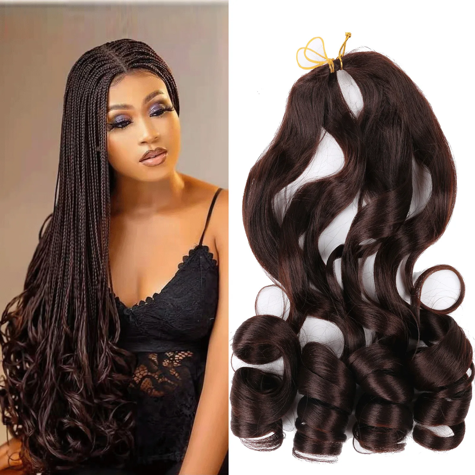 

French Curl Braiding Hair 75g/pack 22 inch Loose Wavy Braiding Hair Pre Stretched Synthetic Bouncing Braiding Hair