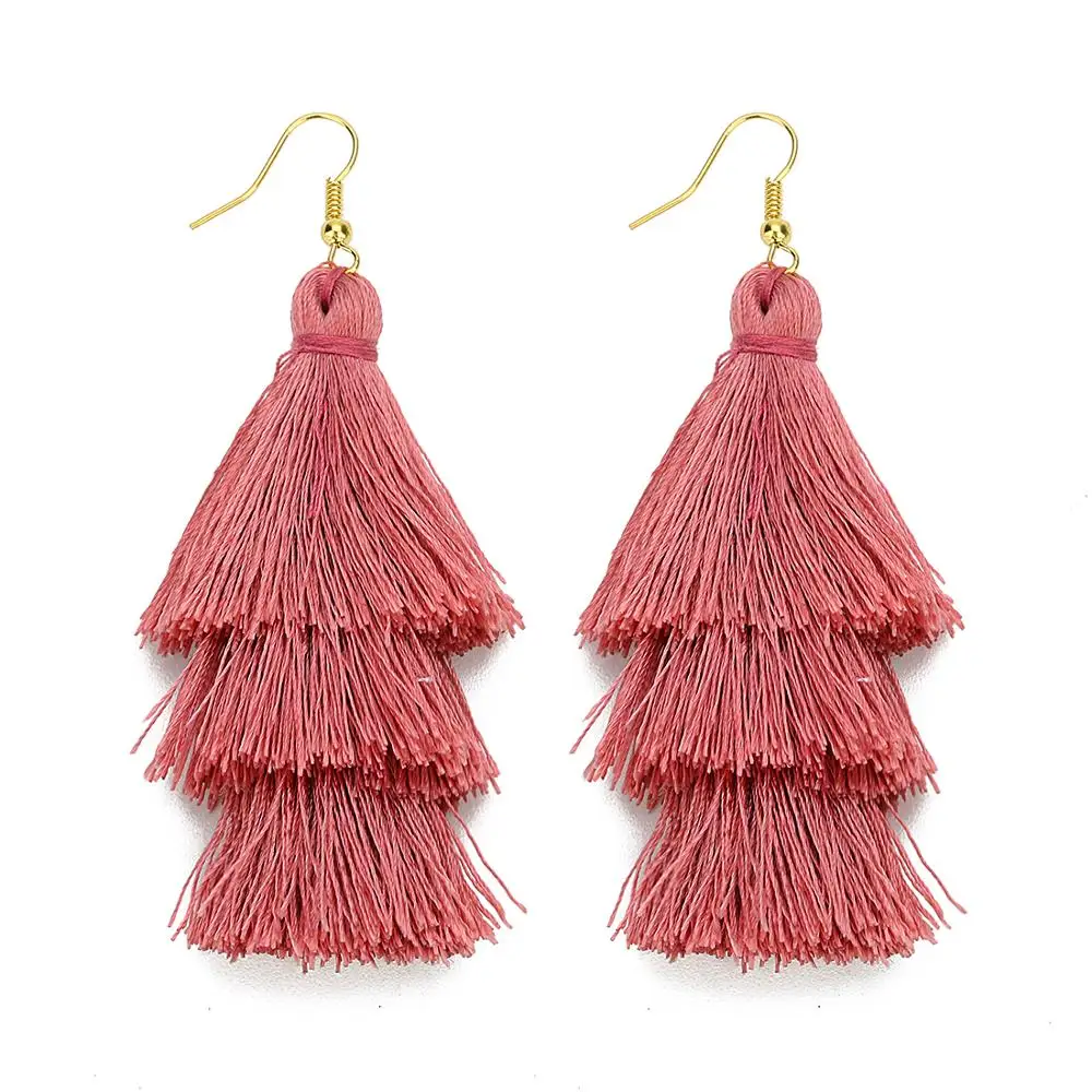 2020 3 Layered Bohemian Fringed Luxury Statement Tassel Earrings 2020  Boho Fashion Jewelry Women Long Drop Dangle Earrings
