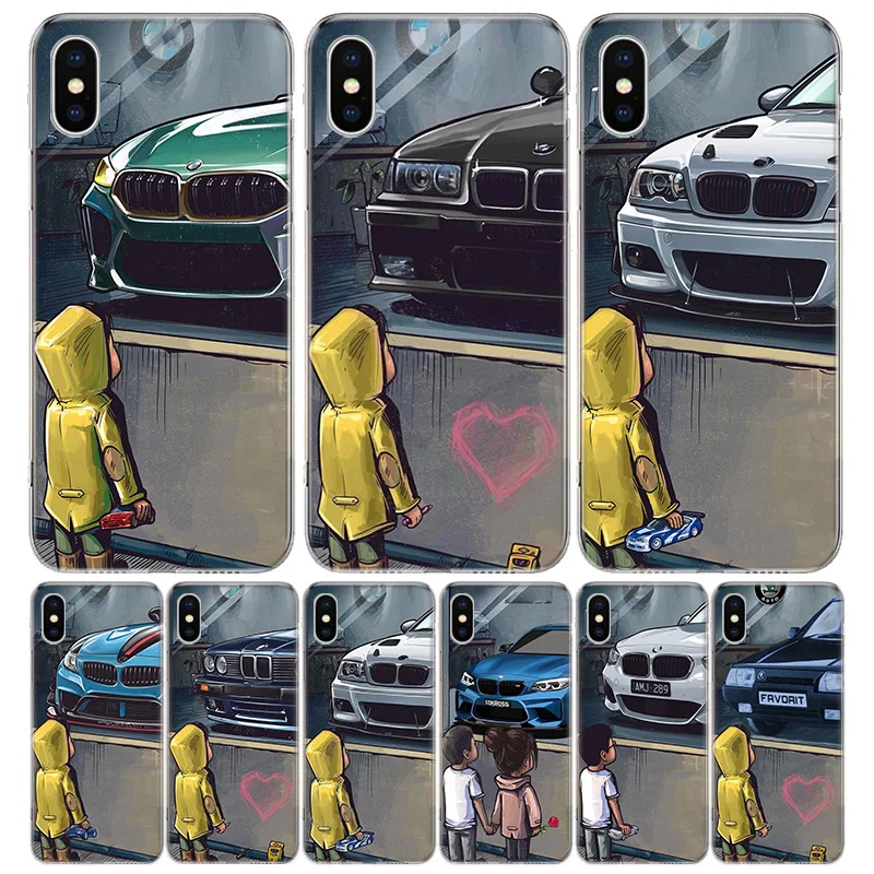 Boy See Sports Car Jdm Drift Phone Case For iPhone 15 + 14 11 12 13 Pro Max Xr X Xs Mini 8 7 Plus SE Soft Fundas Coque Shell