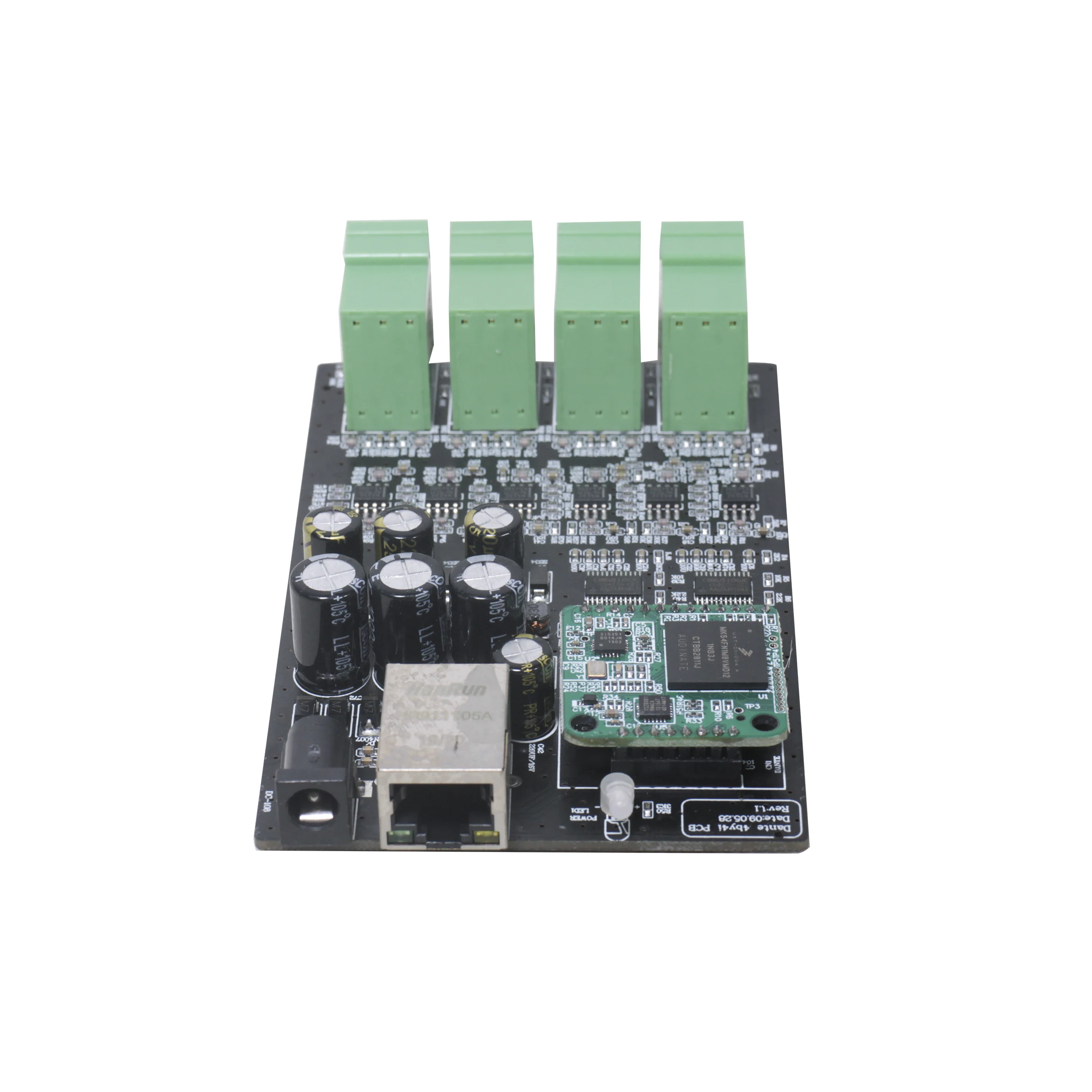 Professional Dante Audio IP Network PCB 4 In 4 Out Dante Transmitter Converter Printed Circuit Board, Support 12VDC Power