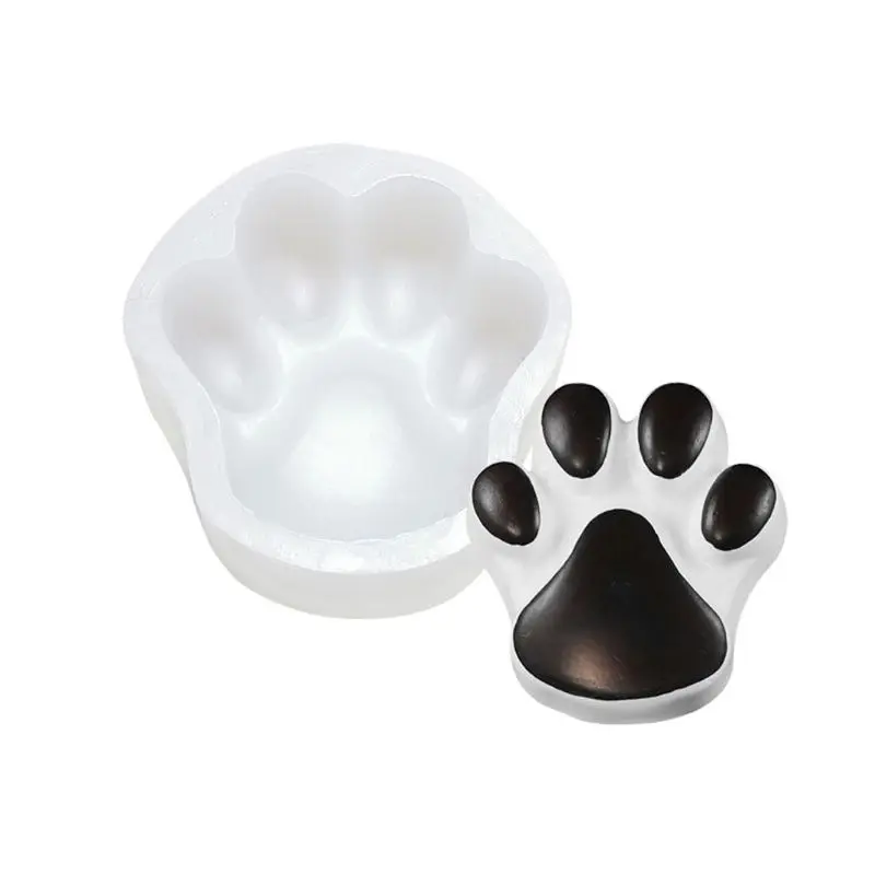 3.5 Inch DIY Large Pet Paw Silicone Mold Dog Cat Paw Print Stepping Stone Concrete Plaster Cake Pan Resin Mold Art Craft