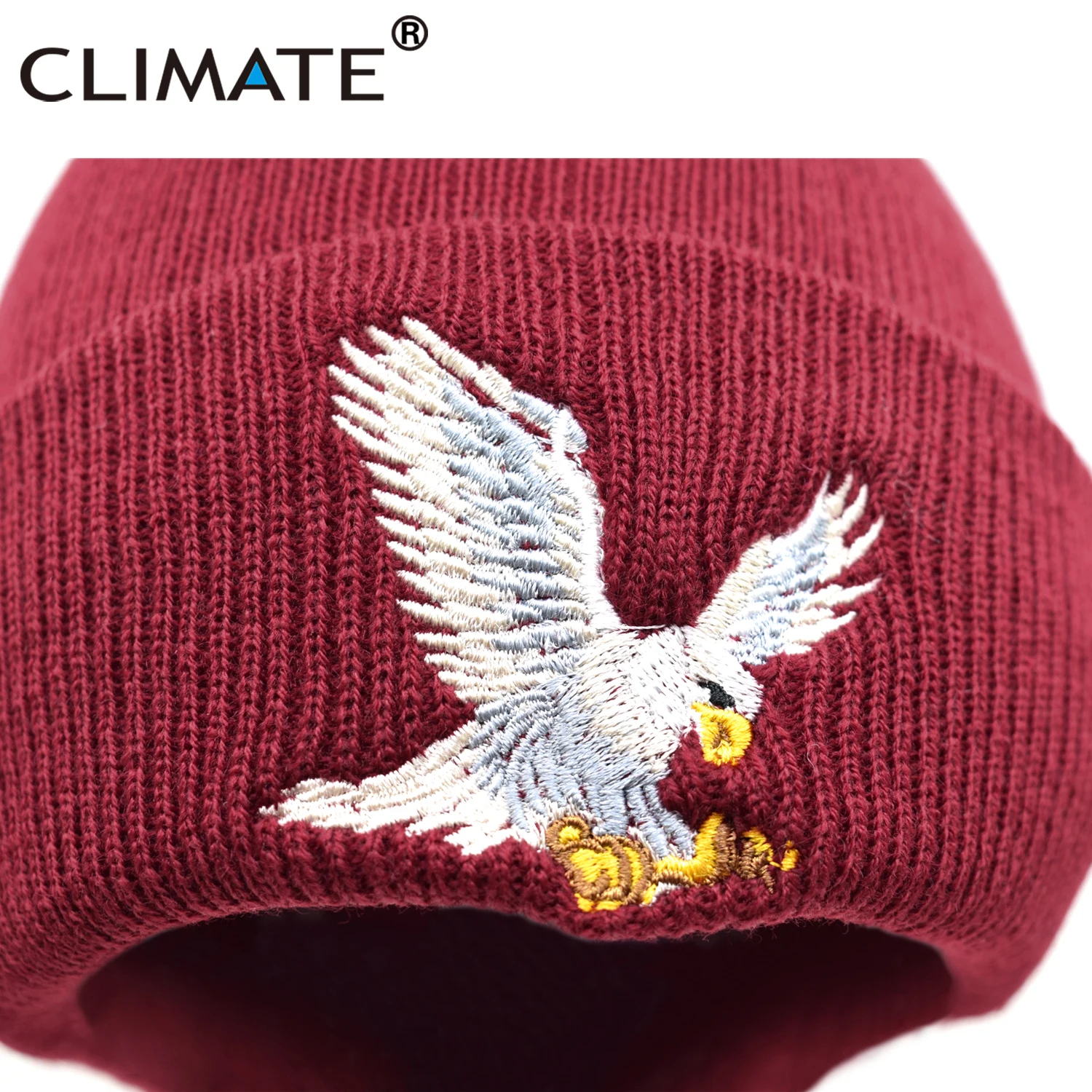 CLIMATE Eagle Beanie Hat Men Women Winter Warm Beanie Hat Warm Winter Soft Knitted Beanies Hat Cap for Adult Men Women