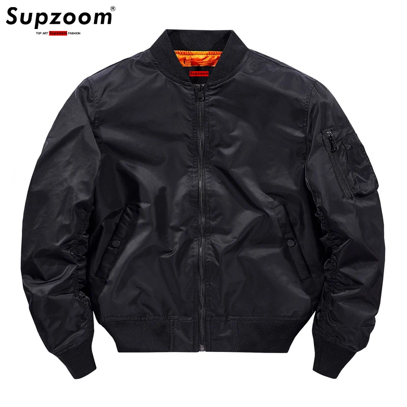 Supzoom 2021 Casual Baseball Jackets Bomber Air Force Pilot Jacket Motorcycle Solid Color Coat Large Military Uniform Foreign