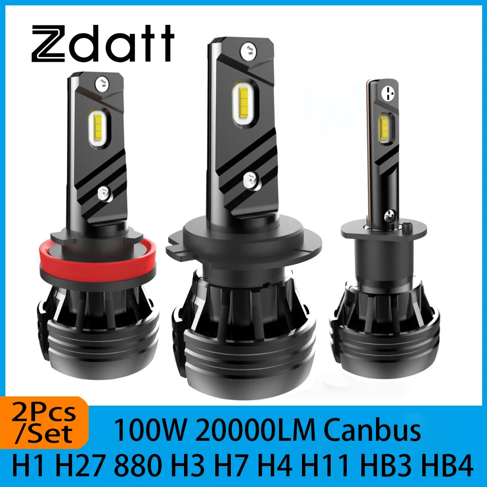 

Zdatt H1 LED Headlight Bulb H4 H7 Led 100W 12V 20000LM Canbus EMC Car Lights H11 H8 H9 9005 HB3 9006 HB4 H3 H27 Lamp Turbo 6000K