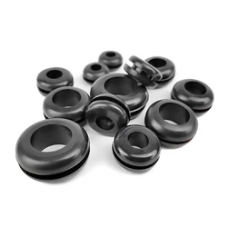 Black Rubber Grommets Firewall Hole Plug Retaining Ring Set Blanking Hole Wiring Cable Gasket Kits Hardware Tools