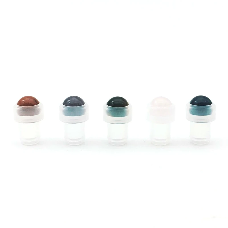 7*10mm Natural Gemstone Roller Ball Fit 1ml 2ml 3ml 5ml Perfume Vial Essential Oil Roll On Thin Glass Bottles Accessories 100pcs