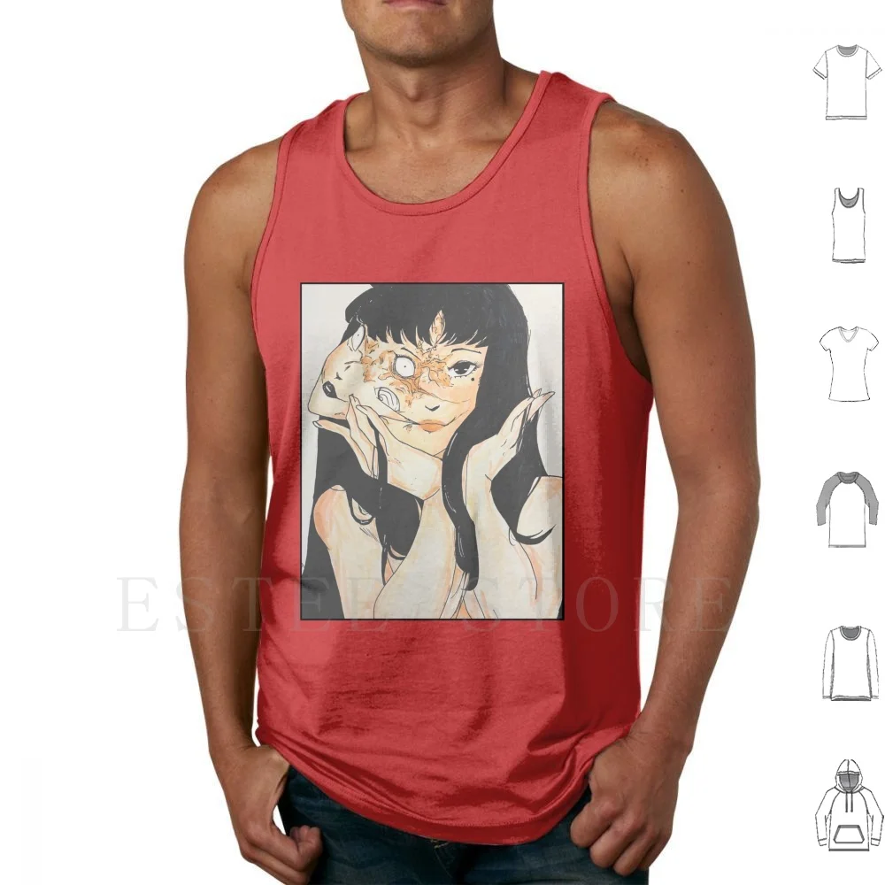 Soft Tomie , Tank Tops Vest Cotton Tomie Horror Anime Ito Junji Manga Girls Anime Girl Aesthetic Edgy