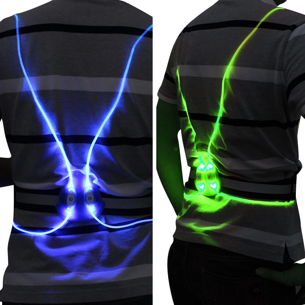 Color LED Reflective with three flash modesVests Night Running Cycling Fiber Vest reflective seat belt for Running Riding