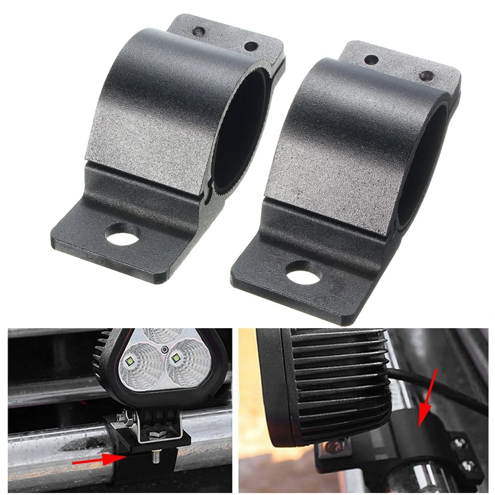 

Universal Car Bumper Round Bullbar Mounting Bracket LED Light Clip Holder Bull Bar Driving Work Lamp Clamp Holder