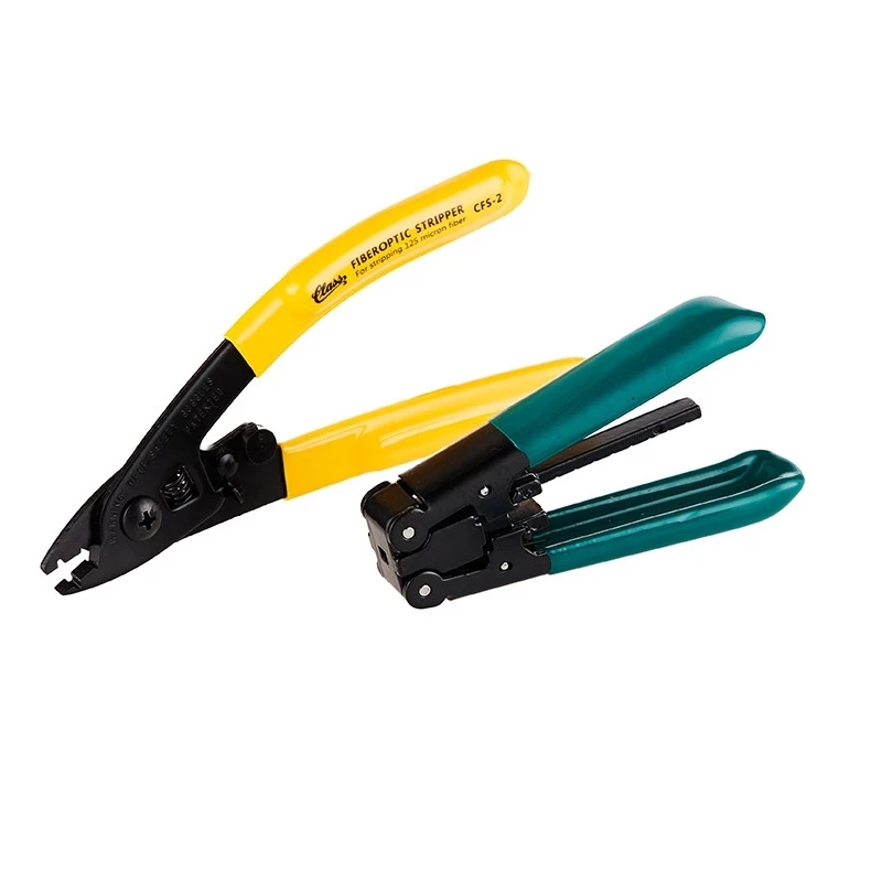 

2 in 1 FTTH Fiber Optic Tool Kit with CFS-2 Dual-port Miller wire stripping pliers and Fiber covered wire strippers Use for Ftth