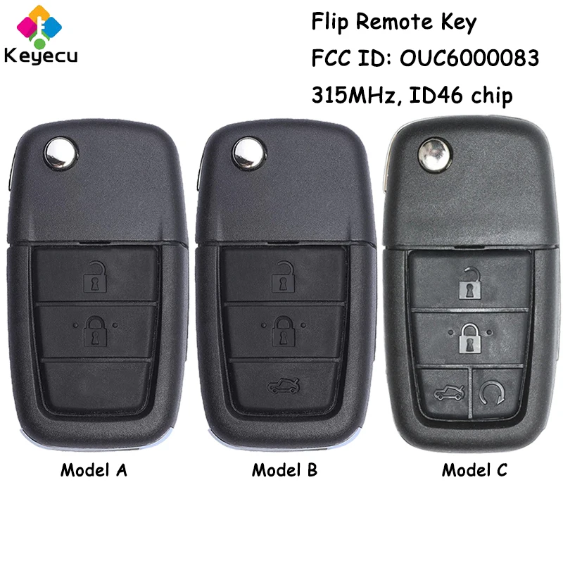 

KEYECU Flip Remote Car Key With 3 4 5 Buttons 315MHz 433MHz ID46 Chip for Pontiac G8 GT 2008 2009 2010 2011 Fob FCC# 0UC6000083