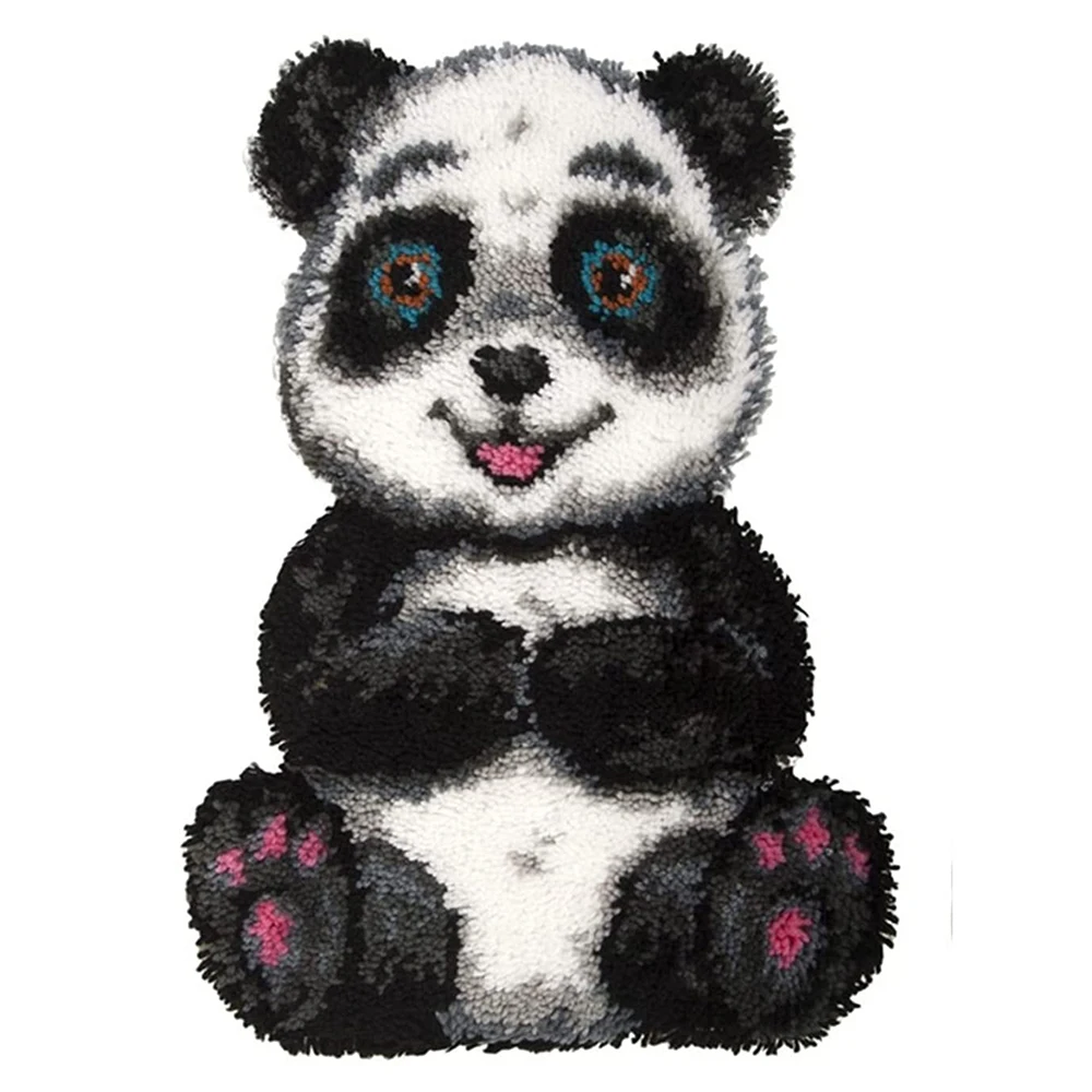 

DIY Rugs Panda Latch hook rug kits With Pre-printed Pattern Carpet embroidery Crafts for adults Home Decoration 24"x39"