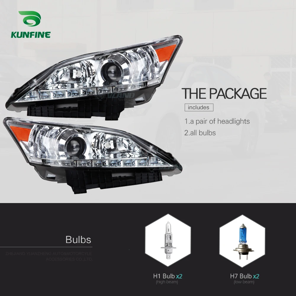 KUNFINE Car Styling Car Headlight Assembly For Lexus ES350 2010-2012 LED Head Lamp Car Tuning Light Parts Plug And Play