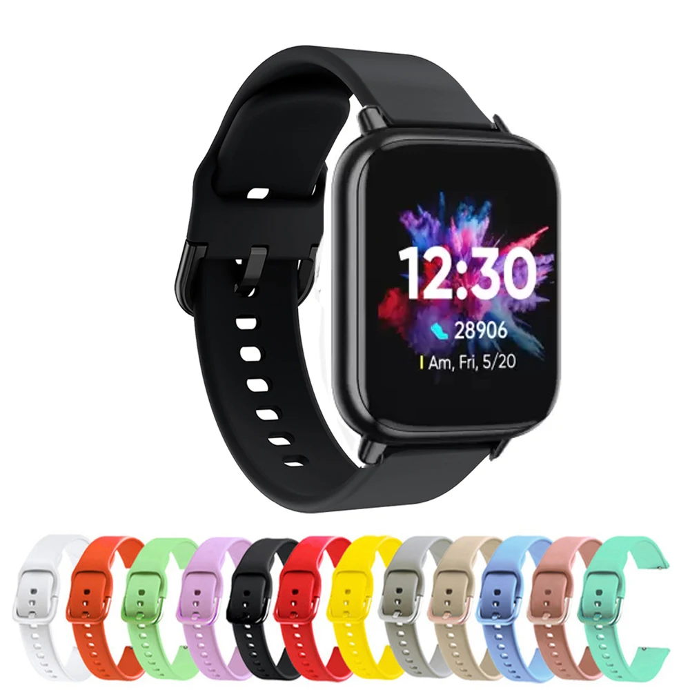 20mm Color Strap For Realme TechLife DIZO Watch 2 Sport Replacement Watchband For COLMI P8 Plus/Realme Watch Bracelet Correa