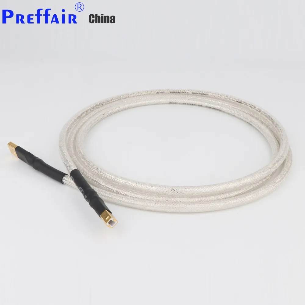 Preffair 1PC Silver-plated QED Hifi usb Cable High Quality Type A to B DAC Data USB Cable