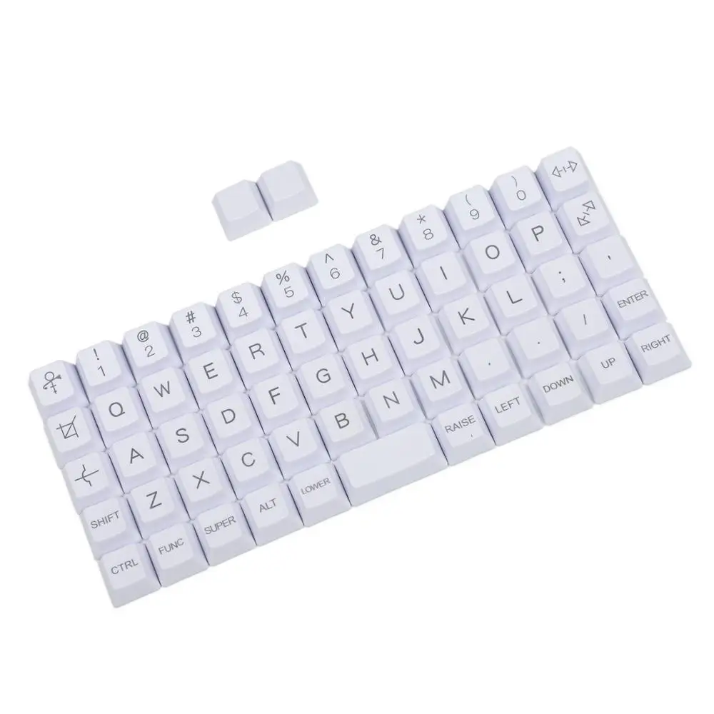 YMDK Planck Niu40 Preonic 40% Keycaps White Gray Black Gradient Pure White Laser-Etched OEM Keycap 1.5mm Thickness PBT