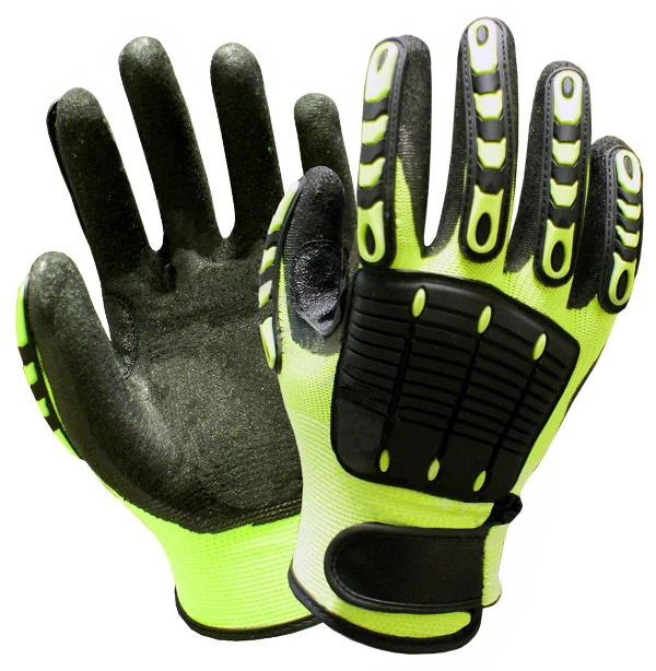 Gants de travail anti-vibration absorbant les chocs industriels, degré porteurs, SAP Verde, sécurité, isotos, pétrole, gaz, champ mécanique