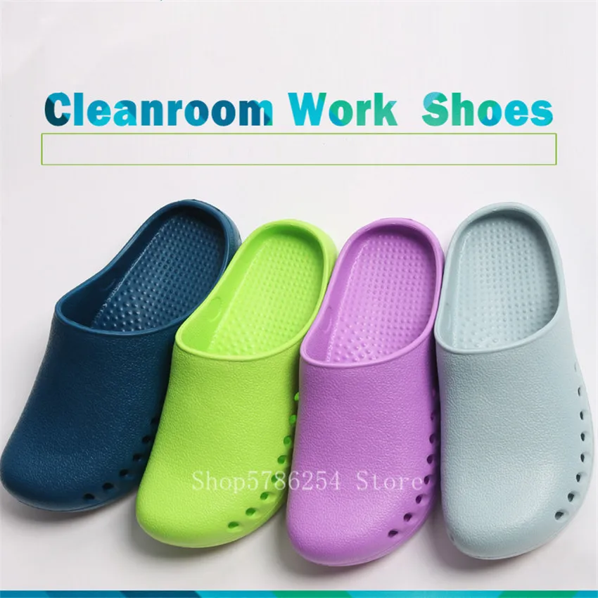 

3 Colors Lab Shoes Women Men Scrub Uniforms EVA Hole Slippers Surgical Laboratory Light Proof Shoes Solid Color Slip on Clogs