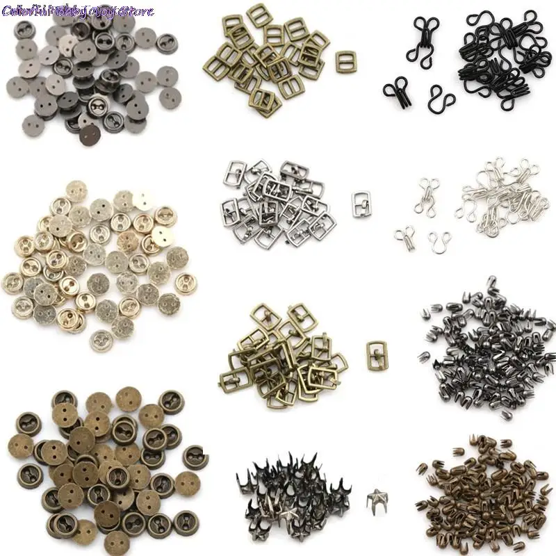 Più nuovo 10/50/100 pz Mini 3/6MM fibbia della cintura per Blyth BJD vestiti per bambole scarpe borsa fibbie accessori fai da te pulsante regolabile