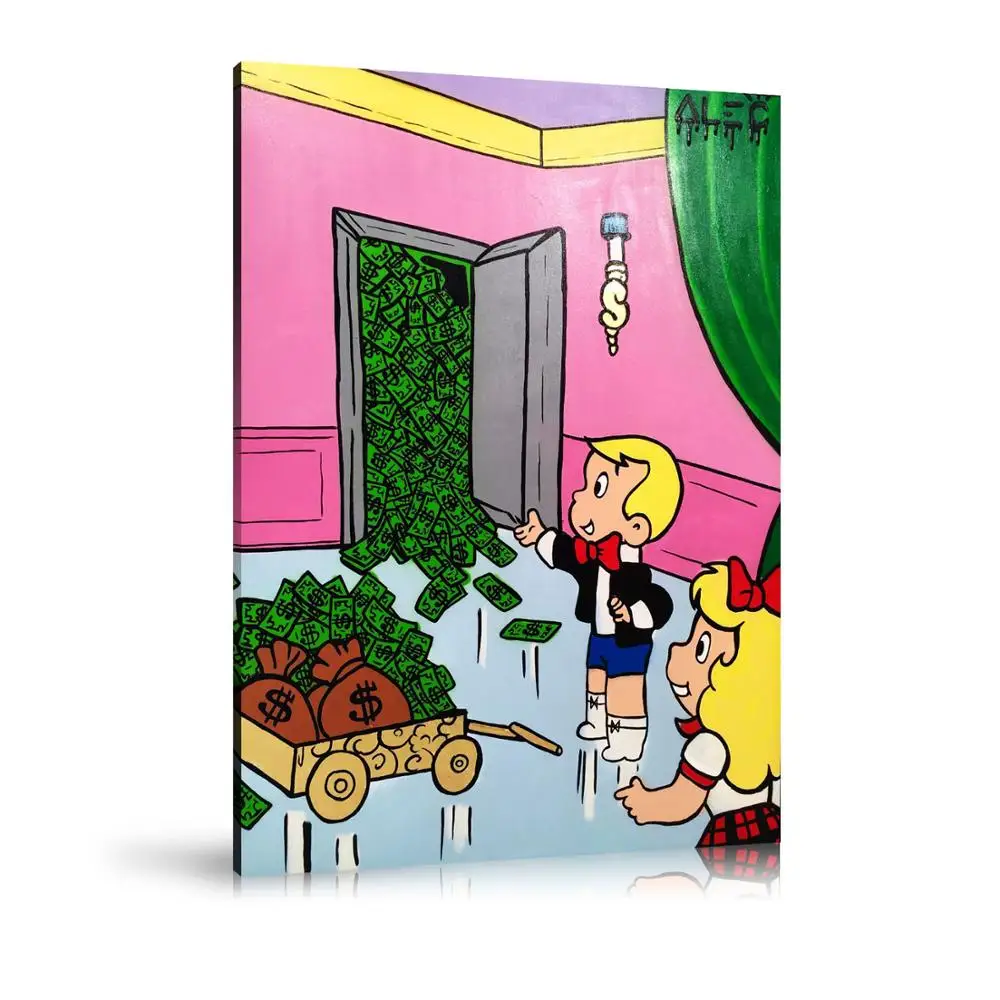 HD Print Alec Monopoly Oil Painting Home Decor Wall Art on Canvas Richie Showing Money Vault Canvas Printings Canvas Painting