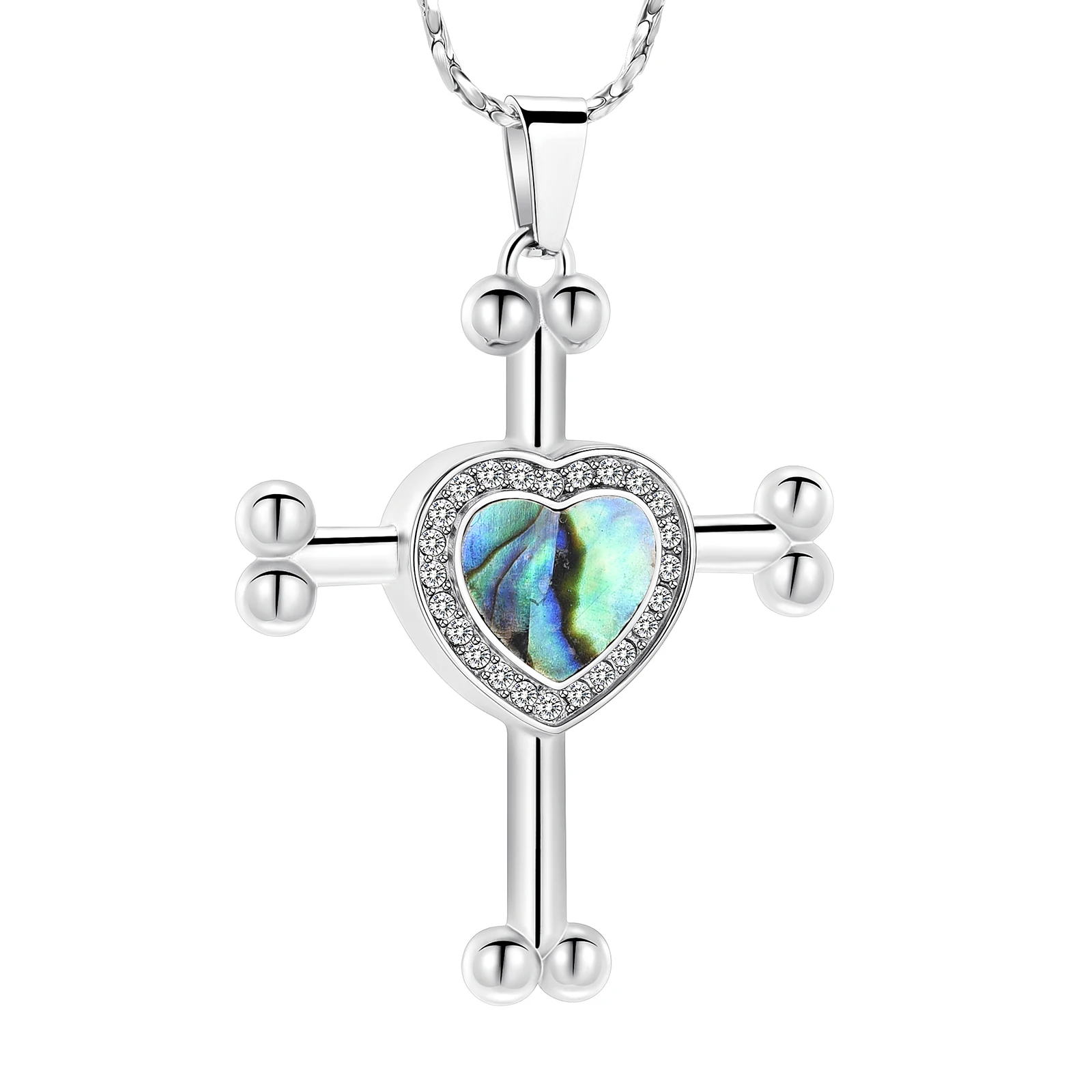 

Abalone Shell Cross Urn Necklaces Cremation Jewelry for Ashes Pendants Stainless Steel Memorial Keepsake Ash Jewelry