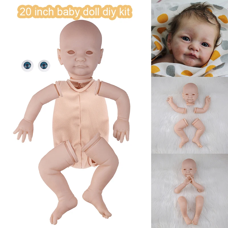 

20 Inch Bebe Reborn Doll Kit Soft Touch Vinyl Doll DIY Blank Doll Kit Unpainted Unfinished Doll Parts Bonecas Reborn Kit Toy