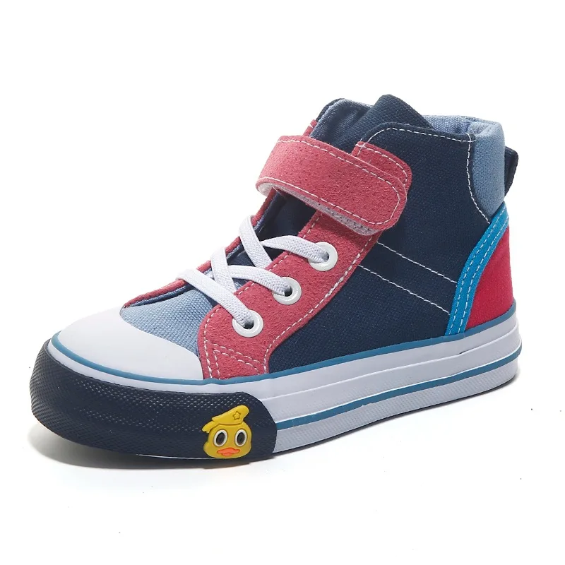 Kids Shoes for Girl Autumn 2021 New Children\'s High-top Canvas Shoes Casual Wild Boys Sneakers Girls Rainbow Shoes Kids Fashion