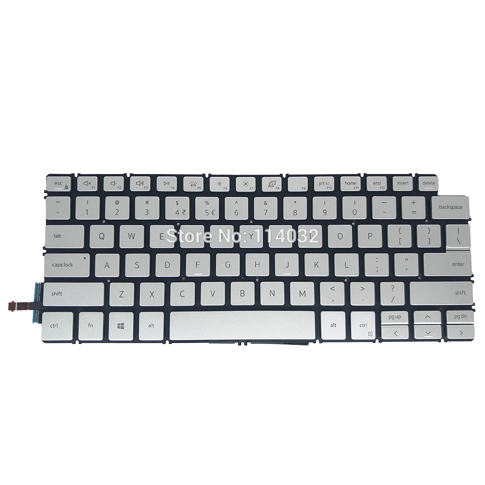 Imagem -05 - Teclado de Laptop Original para Dell Inspiron 14 7000 7490 ui Inglês Preto Luz de Fundo Prata 08gh4p 0202pyg9
