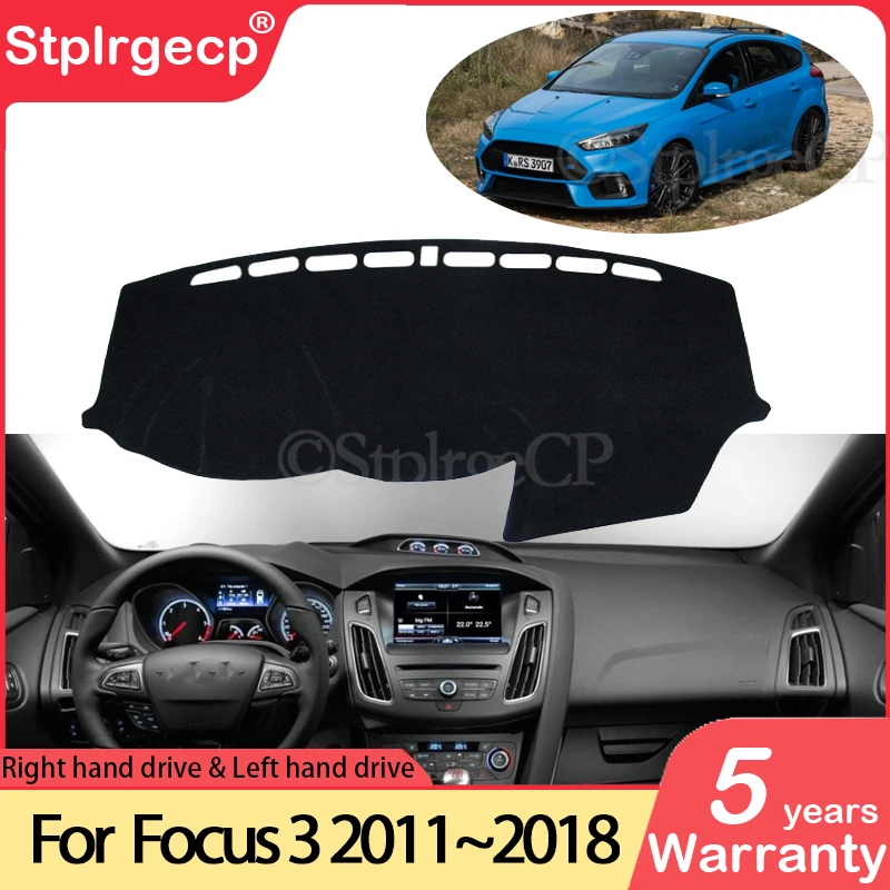 for Ford Focus 3 2011 2012 2013 2014 2015 2016 2017 2018 Mk3 Anti-Slip Mat Dashboard Cover Pad Sunshade Dashmat Car Accessories