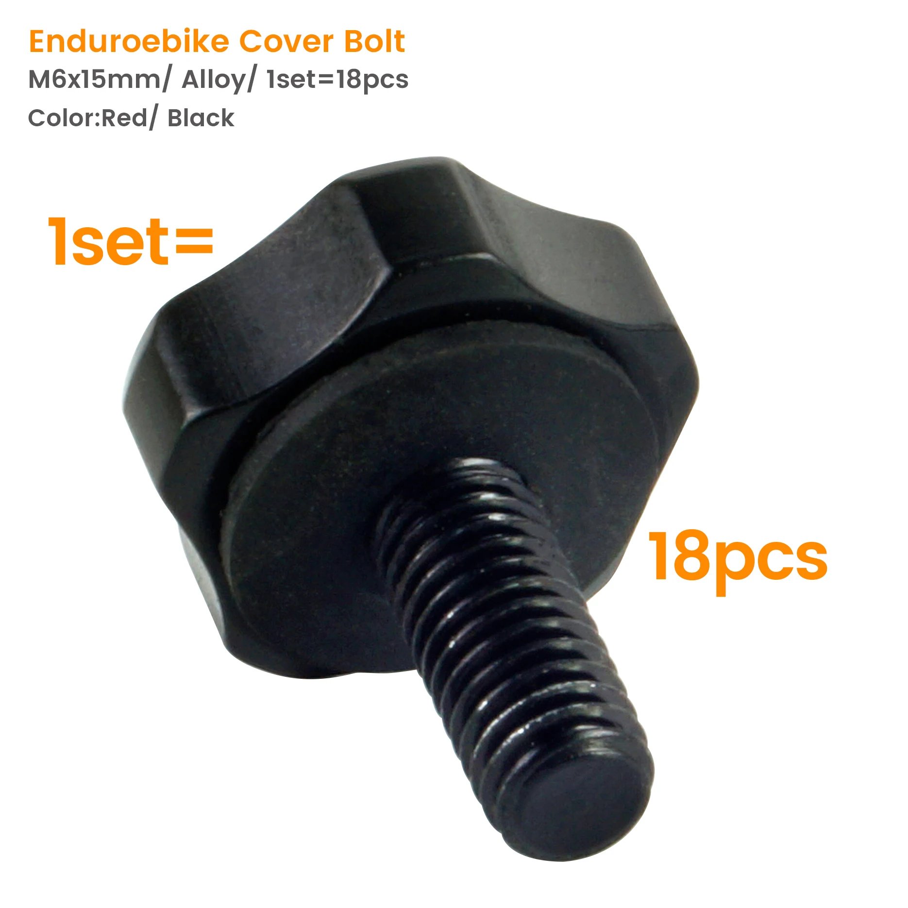 Enduroebike Bao Bu Lông M6x15mm/Hợp Kim/1 Bộ/18 Chiếc/Đỏ/Đen