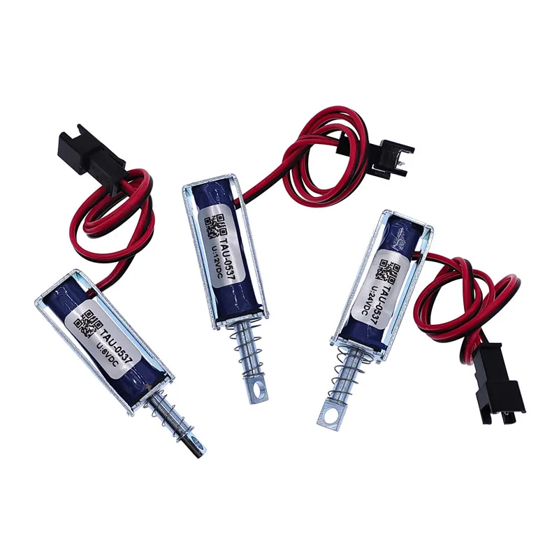 TAU-0537 cerradura electromagnética, cierre eléctrico de 6V, 12V y 24V cc, solenoide lineal de bloqueo 1.5A/2A/1A