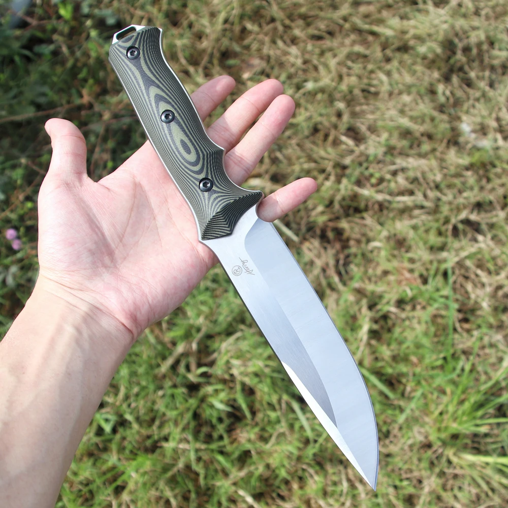 Churisreeve-ハンティングナイフ,g 10ハンドル,dc53,鋼固定刃,サバイバルナイフ,キャンプツール