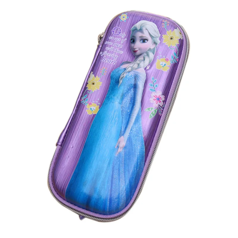 Genuine Disney Frozen Pencil Case Large-capacity Stationery Box Cartoon 3D Embossed Waterproof and Fall-resistant Learning Gift