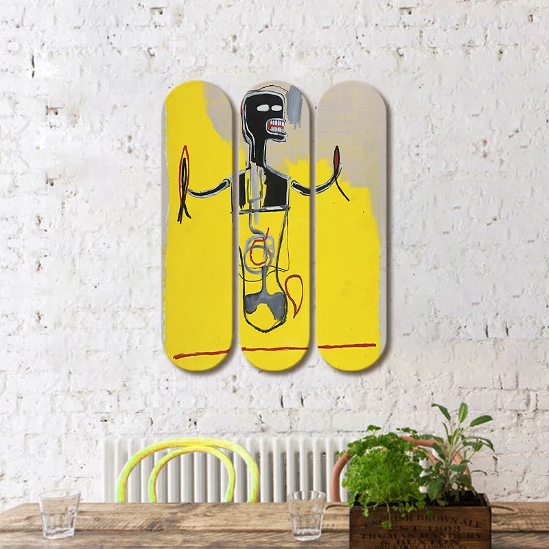 Skateboard Home Decor Graffiti Wall Art Skate Deck Curren Decoration Canadian Maple Wooden Sign for Living Room Wall Hanging